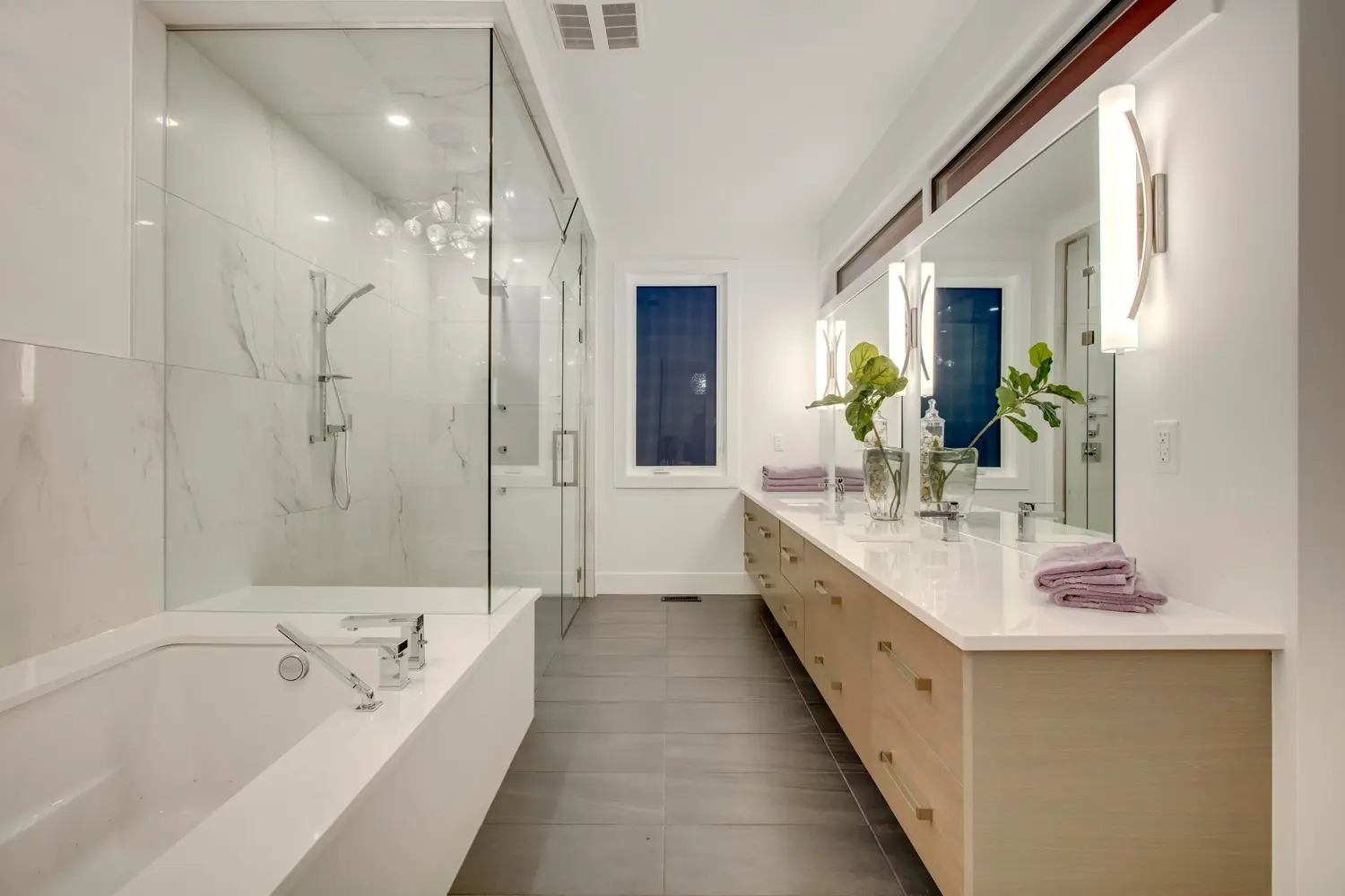 Modern bathroom renovation with elegant finishes